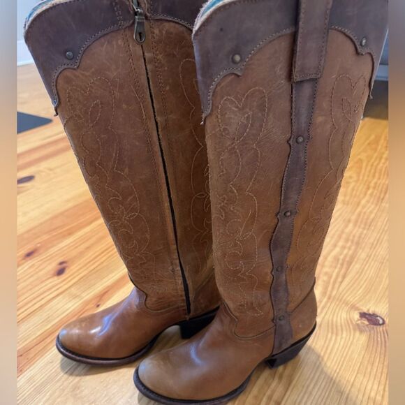 Corral Vintage Embroidery Leather Round Toe Western Boots C1971 SZ 6 M (66507) - Picture 4 of 16